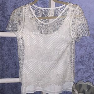 White House Black Market Lace Overlay Detail